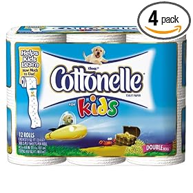 Cottonelle For Kids Toilet Paper, Prints, Case Pack, Four - 12 Roll Packs (48 Rolls)