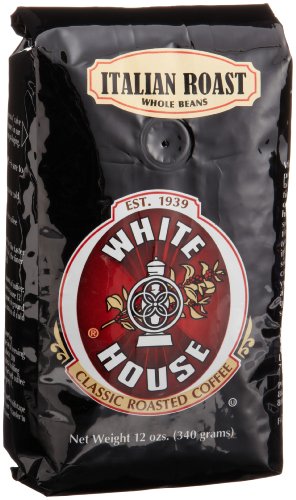 White House Roasted Coffee, Italian Roast (Whole Bean), 12-Ounce Bags (Pack of 3)