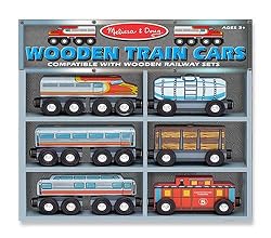 Melissa & Doug Wooden Train Cars Set