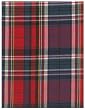 Durable Flat Weave 100% Cotton Colorful Blue and Red Plaid Dishtowel 18" X 28" Set / 6