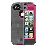 OtterBox Defender Series Hybrid Case & Holster for iPhone 4 & 4S  - Retail Packaging - Peony Pink/Gunmetal Grey