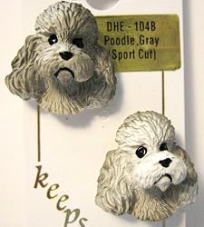 Poodle Gray- Gray Poodle Dog Figurine Jewelry Earrings