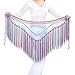 ZLTdream Women's Belly Dance Two-colors Argentina Triangle Short Tassels Hip Scarf