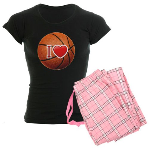 Artsmith, Inc. Women's Dark Pajamas I Love Basketball - Pink, Medium
