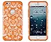 iPhone 6, DandyCase 2in1 Hybrid High Impact Hard Orange & White Flower Pattern + Silicone Case Cover for Apple iPhone 6 (4.7
