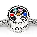 Believe Beads � Family Tree Multi colour stones Love Charm Bead will fit Pandora/Chamilia/Troll Type Bracelets. Slide on slide off.