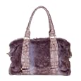 Candice LA45132GREY Faux Leather Fur with Crocodile Winter Collection Design Women Handbag Shoulder Bag Tote Hobo Bag Crossbody Messenger SATCHEL'