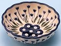 Polish Pottery Scalloped Bowl 1 1/2" H x 4 1/2" Diameter