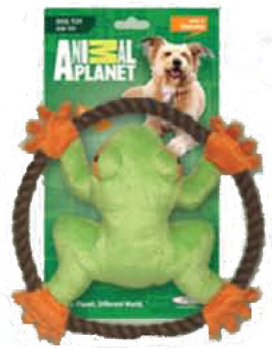 Animal Planet Tree Frog Frisbee Flyer Plush Dog Toy