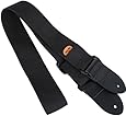 Protec Guitar Strap with Leather Ends and Pick Pocket, Black