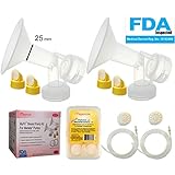 Breast Pump Kit for Medela Pump in Style Advanced Breastpump. Includes 2 Tubing, 2 Breastshields (25 mm, Medium), 4 Valves, 6 Membranes; Replacement Kit for Medela Pump Parts, Made by Maymom
