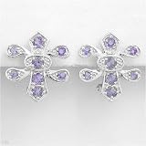 Elegant Earrings With 2.70ctw Genuine Amethysts Made of 925 Sterling Silver