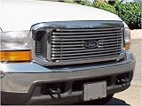 New! Ford F250/F350 Super Duty/Excursion Tube Grille/Grill, Chrome Bolt-On, 99-04 w/ Emblem Opening