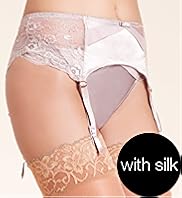 Rosie for Autograph French Designed Rose Lace Suspender Belt with Silk