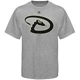MLB Arizona Diamondbacks Youth Short Sleeve Basic Tee (Steel Heather, Medium)