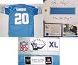 Barry Sanders Signed Lions Blue Reebok Swingman Jersey w/"Lion King"