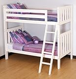Canwood Alpine II Twin over Twin Bunk Bed with Angled Ladder/Guard Rail, Wh ....