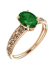 18K Rose Gold 8.00x6.00mm Oval Cut Chrome Tourmaline Ring -- LIFETIME WARRANTY