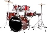 Ludwig Junior 5 Piece Drum Set with Cymbals (Wine Red)