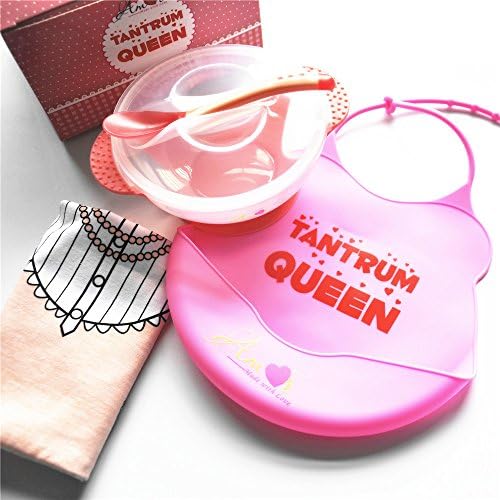 Baby Feeding Set, Anti Slip Design, BPA Free, Heat Sensitive Spoon, Pink