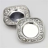 Butter Pat, Set of 6 by Gorham, Silverplate Repousse w/ Rope Edge