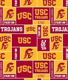 College USC University of Southern California Trojans Print Fleece Fabric By the Yard