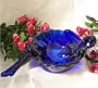 COBALT BLUE LADY COIN OR SOAP DISH