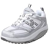 Skechers Womens Shape Ups - Fitness Junkie Walking Shoe Silver / White / Grey 11814 SLW  8 UK