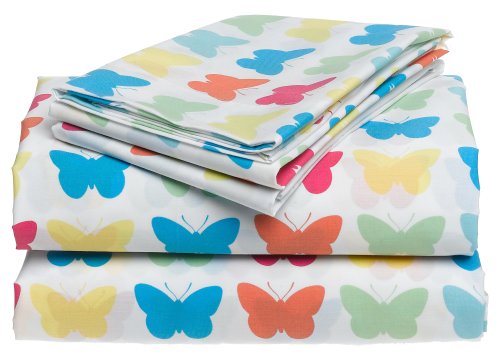 Tommy Hilfiger Novelty Print Sheet Set, Twin Extra-Long Butterfly Kisses