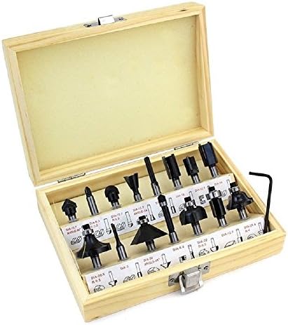 15pc 1/4" Router Bit Set Shank Tungston Carbide Rotary Tool Wood Woodworking,