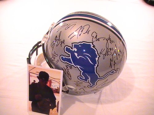 2011 DETROIT LIONS TEAM SIGNED AUTOGRAPHED FULL SIZE HELMET CALVIN JOHNSON MATTHEW STAFFORD COA + HOLOGRAM