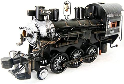 TwinkleArt Handicrafts Classic Black American Train Models Iron Die Cast Artwork