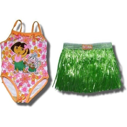 Dora and Boots Swimsuit with Grass Skirt for Toddlers