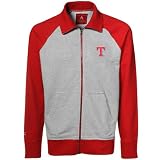 MLB Antigua Texas Rangers Ash-Red Ignition Full Zip Jacket (X-Large)