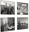 Visario 6901 Bild auf Leinwand New York Set, 4 x 20 x 20 cm
