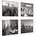 Visario 6901 Bild auf Leinwand New York Set, 4 x 20 x 20 cm