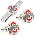 Ohio State University Buckeyes NCAA Cufflinks with Matching Tie Bar Set