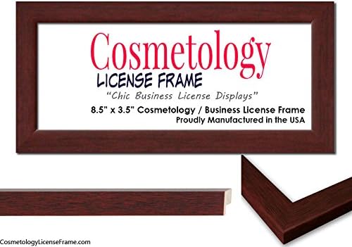 Simple Brown Wood Business/Cosmetology License Frame - 8.5 x 3.5 inches