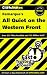 Books : Cliffsnotes All Quiet on the Western Front