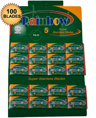 100 RAINBOW SUPER CHROME RAZOR BLADES