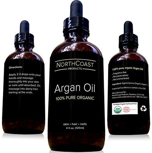 Virgin Argan Oil - 100% Pure Argan Oil For Hair, Skin, Face, & Nails. Cold-pressed, USDA/Eco-certified Organic. Highest Quality Moroccan Oil - Satisfaction Guaranteed!