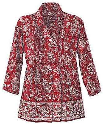 Citicraze Paisley Bandana Blouse, Red, Large