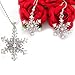 SoulBreezeCollection Winter White Snowflake Pendant Necklace Earrings Bridal Wedding Bridesmaid Prom Christmas Gift