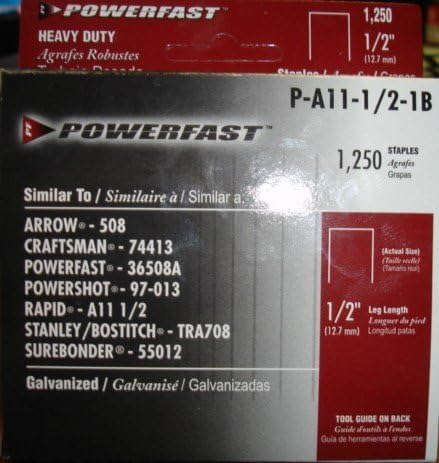 Powerfast Heavy Duty Staples 1/2" T-50 Size P-A11-1/2-1