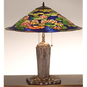 25 Inch H Tiffany Pond Lily Table Lamp Table Lamps by Meyda