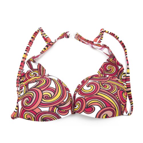 Clearance Speedo Ladies/Womens Swirl Pattern Swim Wear Bikini Top (US 8) (Orange/Pink/Red)