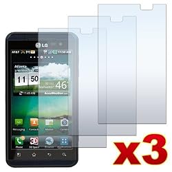 3 Pack Premium Crystal Clear LCD Screen Protectors for LG Optimus 3D P920/Thrill P925