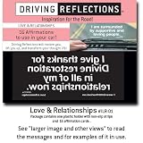 Love & Relationships, inspirational affirmations to empower your thinking, relieve stress, and deepen your spiritual life while you drive! Give a unique gift, under $10, that uplifts with positive, faith-filled affirmations!