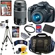 Canon EOS Rebel T3 12.2 MP CMOS Digital SLR Camera with EF-S 18-55mm f/3.5-5.6 IS II Zoom Lens & EF 75-300mm f/4-5.6 III Telephoto Zoom Lens + 10pc Bundle 16GB Deluxe Accessory Kit