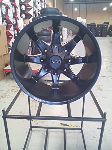 FOUR NEW 20 INCH IRON WHEELS 181 BLACK MILLED WHEELS SET 20x12 6X135 6X139.7